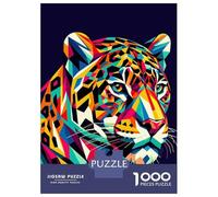 Rompecabezas De 1000 Piezas para Adolescentes Jaguar WPAP Pop Art Rompecabezas para Adultos Juegos Familiares Regalos para Mujeres Cumpleaños 70x50cm/1000pcs