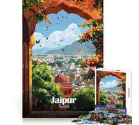 Rompecabezas de 1000 Piezas para Adolescentes Jaipur,India︰ Paisaje Urbano a través de un Arco Juego de Ajuste Entrenamiento de concentración Diversión Tiempo Tranquilo Regalo Arte