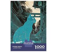 Rompecabezas De 1000 Piezas para Adolescentes Japan Blue Cat Rompecabezas para Adolescentes Juguetes Antiestrés Regalos para Mujeres Regalos para Reducir El Estrés 52x38cm/1000pcs