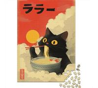 Rompecabezas De 1000 Piezas para Adolescentes Japanese Cat Ramen Poster-4 Rompecabezas para Adultos Juguetes Antiestrés Difícil Difícil Cumpleaños Y Navidad 52x38cm/1000pcs