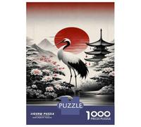 Rompecabezas De 1000 Piezas para Adolescentes Japanese Crane Wall Art Print Rompecabezas Juegos Relajantes Regalos para Mujeres Cumpleaños 52x38cm/1000pcs