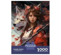 Rompecabezas De 1000 Piezas para Adolescentes Japanese Fox Girl Art Print Rompecabezas para Adultos Juegos Relajantes Corte De Precisión Regalos Y Cumpleaños Únicos 52x38cm/1000pcs
