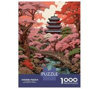 Rompecabezas De 1000 Piezas para Adolescentes Japanese Garden Pagoda Rompecabezas para Adultos Juego Familiar Pero Divertido Y Humorístico Desafiante De Completar 52x38cm/1000pcs
