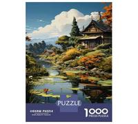 Rompecabezas De 1000 Piezas para Adolescentes Japanese Garden Pond Decor Rompecabezas para Adultos Juegos Relajantes Alivia El Estrés Ayuda A Ejercitar El Cerebro 70x50cm/1000pcs