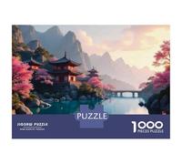 Rompecabezas De 1000 Piezas para Adolescentes Japanese Garden with Cherry Blossoms-1 Rompecabezas para Adultos Juegos Relajantes Alivia El Estrés Ayuda A Ejercitar El Cerebro 38x26cm/1000pcs