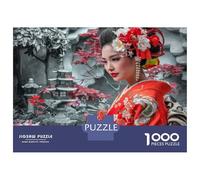 Rompecabezas De 1000 Piezas para Adolescentes Japanese Geisha in Traditional Dress Rompecabezas para Adultos Juego Práctico Pero Divertido Y Humorístico Regalos para Reducir El Estrés 52x38cm/1000pcs