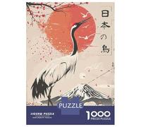Rompecabezas De 1000 Piezas para Adolescentes Japanese Kanji Crane Bird Rompecabezas para Adultos Juguetes De Bricolaje Decoración del Hogar Regalo De Cumpleaños, Regalos, 38x26cm/1000pcs