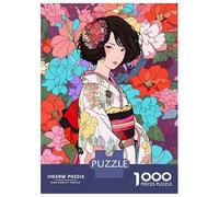 Rompecabezas De 1000 Piezas para Adolescentes Japanese Kimono Anime Girl Rompecabezas para Adultos Juguetes Antiestrés Regalos De Desafío Difícil para Amigos Y Familiares 52x38cm/1000pcs
