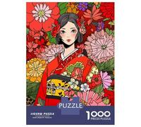 Rompecabezas De 1000 Piezas para Adolescentes Japanese Kimono Kawaii Art Rompecabezas para Adultos Juegos Relajantes Decoración De Pared 70x50cm/1000pcs