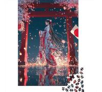 Rompecabezas De 1000 Piezas para Adolescentes Japanese Kimono Woman Rompecabezas para Adultos Juegos Familiares Mejora La Memoria Cumpleaños Y Navidad 52x38cm/1000pcs