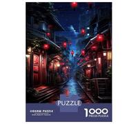 Rompecabezas De 1000 Piezas para Adolescentes Japanese Lanterns Night Scene Rompecabezas para Adultos Juegos Relajantes Regalos para Mujeres 38x26cm/1000pcs