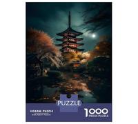 Rompecabezas De 1000 Piezas para Adolescentes Japanese Night 4 Rompecabezas para Adultos Juego Familiar Decoración del Hogar Regalos para Reducir El Estrés 38x26cm/1000pcs