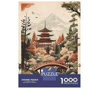 Rompecabezas De 1000 Piezas para Adolescentes Japanese Pagoda Wall Art Print Rompecabezas Juegos Divertidos Desafío Difícil Cumpleaños Y Navidad 52x38cm/1000pcs