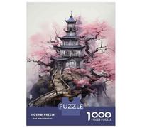 Rompecabezas De 1000 Piezas para Adolescentes Japanese Pagoda with Cherry Blossoms-2 Rompecabezas para Adultos Juego Familiar Desafío Difícil Interacción Entre Padres E Hijos 70x50cm/1000pcs