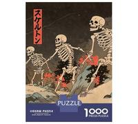 Rompecabezas De 1000 Piezas para Adolescentes Japanese Rising Skeletons Rompecabezas Juegos De Relajación Análisis Y Lógica Desafío Educativo 70x50cm/1000pcs