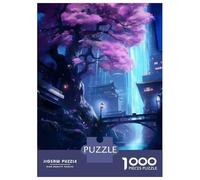 Rompecabezas De 1000 Piezas para Adolescentes Japanese Sakura Neon Art Rompecabezas para Adultos Juegos Divertidos Decoración Ayuda A Ejercitar El Cerebro 52x38cm/1000pcs