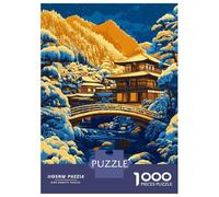 Rompecabezas De 1000 Piezas para Adolescentes Japanese Temple in Winter Landscape Rompecabezas para Adultos Juegos Relajantes Regalos para Mujeres Interacción Entre Padres E Hijos 52x38cm/1000pcs