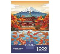 Rompecabezas De 1000 Piezas para Adolescentes Japanese Temple Koi Pond and Bear Rompecabezas para Adultos Juegos Relajantes Pero Divertidos Y Humorísticos 52x38cm/1000pcs