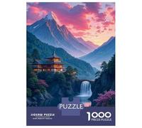 Rompecabezas De 1000 Piezas para Adolescentes Japanese Temple Waterfall Landscape Rompecabezas para Adultos Juego Práctico Decoración De Pared Oferta como Regalos para Toda La Familia 70x50cm/1000pcs