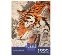 Rompecabezas De 1000 Piezas para Adolescentes Japanese Tiger Art Print Rompecabezas para Adultos Juegos Familiares Corte De Precisión Regalos Y Cumpleaños Únicos 38x26cm/1000pcs