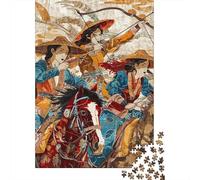 Rompecabezas De 1000 Piezas para Adolescentes Japanese Warrior Women Art Print Rompecabezas para Adolescentes Juego De Ingenio Mejora La Memoria Diversión En Casa Actividades, 38x26cm/1000pcs