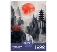 Rompecabezas De 1000 Piezas para Adolescentes Japanese Waterfall Pagoda Print Rompecabezas para Adultos Juegos Familiares Difícil Regalo De Cumpleaños, Regalos, 70x50cm/1000pcs