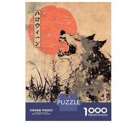 Rompecabezas De 1000 Piezas para Adolescentes Japanese Werewolf Woodblock Print Rompecabezas Juegos Relajantes Decoración De Pared Regalos para Amigos Y Familiares 38x26cm/1000pcs