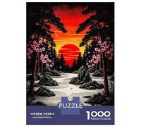 Rompecabezas De 1000 Piezas para Adolescentes Japanese Zen Garden Sunset Rompecabezas para Adultos Juego Familiar Corte De Precisión Regalo De Cumpleaños, Regalos, 70x50cm/1000pcs