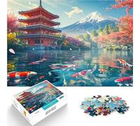 Rompecabezas de 1000 Piezas para Adolescentes Japón Monte Fuji Sakura Juguetes de Bricolaje Juguetes de decoración del hogar 75x50cm