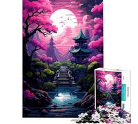 Rompecabezas de 1000 Piezas para Adolescentes Jardín Sakura de Japón Juegos Zen Juguetes Educativos Regalo de Cumpleaños Decoración del Hogar (tamaño 50x75cm)