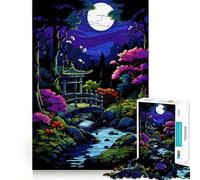 Rompecabezas de 1000 Piezas para Adolescentes,Jardín Zen de Japón,Arte Pixelado,Corte Preciso,Juego de Lógica Divertido,Juego Tranquilo,Regalo de Decoración Navideña (50x75cm)