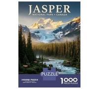 Rompecabezas De 1000 Piezas para Adolescentes Jasper National Park Canada Landscape Rompecabezas para Adultos Juego De Ingenio Ensamblaje De Patrones Desafiante De Completar 52x38cm/1000pcs