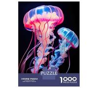 Rompecabezas De 1000 Piezas para Adolescentes Jellyfish 01 Blue and Pink Rompecabezas para Adultos Juegos Divertidos para Aliviar El Estrés En Cumpleaños Y Navidad 70x50cm/1000pcs