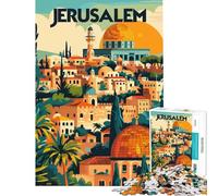 Rompecabezas de 1000 Piezas para Adolescentes Jerusalén Resplandor Dorado Rompecabezas para Adultos Juego práctico para aliviar el estrés Juego desafiante Regalos (Tamaño 50x75cm)
