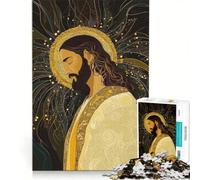 Rompecabezas de 1000 Piezas para Adolescentes Jesús con Aureola Dorada, Juego Imposible, interacción Entre Padres e Hijos, cumpleaños 50x75cm