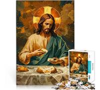 Rompecabezas de 1000 Piezas para Adolescentes Jesús partiendo el Pan Juguetes de Juego Decoración de Pared cumpleaños y Navidad 38x26cm