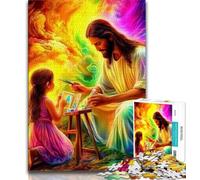 Rompecabezas de 1000 Piezas para Adolescentes, Jesús y la niña, 1000 Piezas para Adultos, Ideal para aliviar el estrés, desafío difícil, Regalo de Amigo Secreto (tamaño 75x50cm)