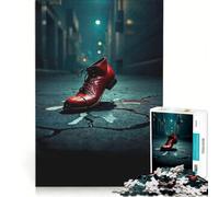 Rompecabezas de 1000 Piezas para Adolescentes Joker ︰ Zapato Rojo en el pavimento, Juegos Divertidos, Entrena tu Cerebro y Tus Manos, Juego de desafío único 38x26cm