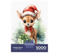 Rompecabezas De 1000 Piezas para Adolescentes Jolly Happy Deer Christmas Rompecabezas para Adultos Juegos De Relajación Ensamblaje De Patrones Diversión En Casa Actividades, 38x26cm/1000pcs