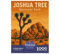 Rompecabezas De 1000 Piezas para Adolescentes Joshua Tree National Park Poster Vintage Desert Vector Travel Print Rompecabezas para Adultos Juegos Divertidos Regalos para Mujeres Desafiantes De Compl