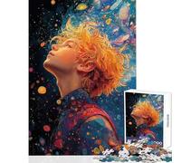 Rompecabezas de 1000 Piezas para Adolescentes Joven Mirando Las Estrellas Juego Relajante Desafío difícil Juguete antiestrés con Piezas de Formas aleatorias Que encajan Perfectamente (38x52cm)