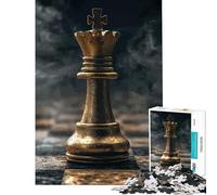 Rompecabezas de 1000 Piezas para Adolescentes Juego de ajedrez Golden Chess Queen Juguetes educativos Juegos Divertidos para Toda la Familia Excelentes Regalos y Juguetes (tamaño 38x26cm)