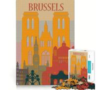 Rompecabezas de 1000 Piezas para Adolescentes,Juego de Bruselas con Bordes limpios,Juguete de Desarrollo cognitivo,Juego de Entretenimiento Ligero,Regalo de decoración navideña (38x52cm)