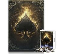 Rompecabezas de 1000 Piezas para Adolescentes, Juego de Cartas con el as de Espadas, Rompecabezas para la Familia, Mejora la Memoria, Regalo de cumpleaños, tamaño 38x52cm