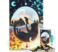 Rompecabezas de 1000 Piezas para Adolescentes Juego de Equilibrio de Gato,Ajuste, desafío Mental,Juguete para un Momento de diversión Tranquila,Escena navideña (38x26cm)
