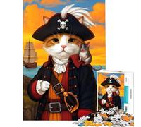Rompecabezas de 1000 Piezas para Adolescentes Juego de Familia de Gatitos Piratas desafío de Inteligencia Cerebral Juguetes adictivos Regalos de Amigo Invisible Mejora de la Memoria (tamaño 38x52cm)