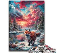 Rompecabezas de 1000 Piezas para Adolescentes, Juego de ingenio de Zorro Misterioso, decoración de Pared, cumpleaños y Navidad, 38x26cm