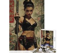 Rompecabezas de 1000 Piezas para Adolescentes Juego de ingenio Ninja Femenino Juguete difícil para Decorar la Pared y ejercitar el Cerebro (50x75cm)