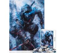 Rompecabezas de 1000 Piezas para Adolescentes Juego de ingenio Ninja Warrior Azul Carrera de Velocidad Manual Juguetes antiestrés cumpleaños (38x52cm)