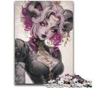 Rompecabezas de 1000 Piezas para Adolescentes, Juego Familiar de Anime Demon Girl, antiestrés, desafío difícil, Regalo de Amigo Secreto, 26x38cm